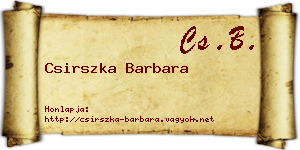 Csirszka Barbara névjegykártya